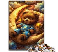 Jigsaw Puzzles for Teenagers 1000 Pieces Sleeping Teddy Bear Adult Puzzles,Fun Games Wall Decoration Unique Birthday And Xmas Gifts (26x38cm)