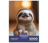 Jigsaw Puzzles for Teenagers 1000 Pieces Smiling Sloth Puzzle for Adults Fun Games A Work of Art Parent-child Interaction 38x26cm/1000pcs