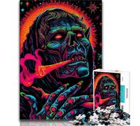 Jigsaw Puzzles for Teenagers 1000 Pieces Smoke Skull 1000 Pieces for Adults,Family Educational Games Home Decoration Gift 26x38cm
