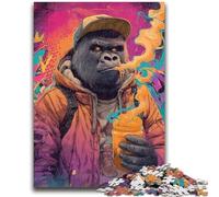 Jigsaw Puzzles for Teenagers 1000 Pieces Smoky Chimpanzee 1000 Pieces for Adults,family Fun Games Is Ideal As A Gift for The Whole Family (50x75cm)