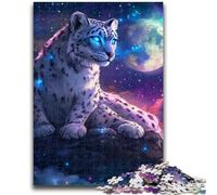 Jigsaw Puzzles for Teenagers 1000 Pieces Snow Leopard Under The Moon Adult Puzzles,family Fun Games Is Ideal As A Gift for The Whole Family (75x50cm)