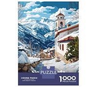 Jigsaw Puzzles for Teenagers 1000 Pieces Snowy Village in Sierra Nevada Puzzles for Adults Relax Games Presents for Women Unique Gifts for Birthday And Christmas 70x50cm/1000pcs