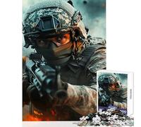 Jigsaw Puzzles for Teenagers 1000 Pieces Soldier in Combat Hands-on Game Difficult Hard Anti-Stress Toys Improving Love between Couples (75X50CM)