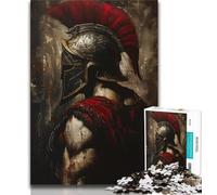 Jigsaw Puzzles for Teenagers 1000 Pieces Spartan Warrior Painting,Family Activity Fun at Home Activities,Birthday Present,Travel Gifts 38x26cm