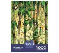 Jigsaw Puzzles for Teenagers 1000 Pieces Stained Glass Bamboo Forest Puzzles for Adults Hands-on Game Improve Memory Parent-child Interaction 70x50cm/1000pcs
