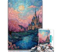 Jigsaw Puzzles for Teenagers 1000 Pieces Stained Glass Castle 1000 Pieces for Teenagers,for Challenging Toy Game And Family Play 26x38cm