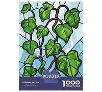 Jigsaw Puzzles for Teenagers 1000 Pieces Stained Glass Ivy Vines Puzzles for Adults Hands-on Game Improve Memory Parent-child Interaction 38x26cm/1000pcs