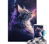 Jigsaw Puzzles for Teenagers 1000 Pieces Starry Cat's Gaze - Jigsaws for Adults Hands-on Game A Work of Art Parent-child Interaction (size 50x75cm)