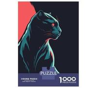 Jigsaw Puzzles for Teenagers 1000 Pieces Stylized Panther Illustration Jigsaw for Adults Toy Wall Decor Improve Memory Birthday And Unique Gifts 38x26cm/1000pcs