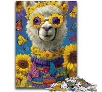 Jigsaw Puzzles for Teenagers 1000 Pieces Sunflower Alpaca Help The Brain Exercise Addictive Toys to Cultivate Patience Suitable for Couples 50x75cm