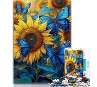Jigsaw Puzzles for Teenagers 1000 Pieces Sunflower Butterfly,Educational Games Home Decoration Birthday Present,Gifts,Wall Art 50x75cm