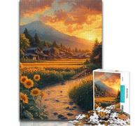 Jigsaw Puzzles for Teenagers 1000 Pieces Sunflower Landscape Adult Puzzles,Relax Games Is Ideal As A Gift for The Whole Family (size 75x50cm)