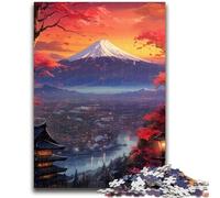 Jigsaw Puzzles for Teenagers 1000 Pieces Sunset at Mount Fuji for Age 14 Years And over Beautiful Design GameBeautiful Design Game Great Gift 50x75cm