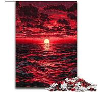 Jigsaw Puzzles for Teenagers 1000 Pieces Sunset at Sea, Stress Relief with Fully Interlocking Randomly Shaped Pieces for And 14 Years Old (Size 50x75cm)