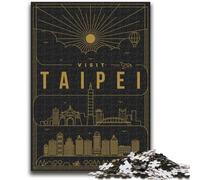 Jigsaw Puzzles for Teenagers 1000 Pieces Taipei Taiwan 1000 Piece Jigsaw,Artistic Wall Decor & Birthday Gift Idea for Friends, Home Office (26x38cm)