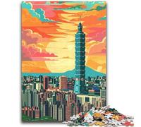Jigsaw Puzzles for Teenagers 1000 Pieces Taipei Taiwan City Family Entertainment Toys Educational Game for Birthday, Chrismas for Ages 14+ (size 38x52cm)