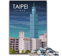 Jigsaw Puzzles for Teenagers 1000 Pieces Taipei Taiwan Travel Art Family Entertainment Toys Educational Game for Birthday, Chrismas for Ages 14+ (size 38x26cm)