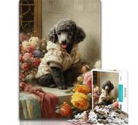 Jigsaw Puzzles for Teenagers 1000 Pieces Teddy Puppy,Toys Educational Games Stress Relieving Parent-child Interaction (38x26cm)