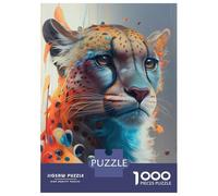 Jigsaw Puzzles for Teenagers 1000 Pieces The Brave Cheetah Jigsaw for Adults Relaxing Games Home Decoration Unique Gifts for Birthday And Christmas 38x26cm/1000pcs