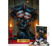 Jigsaw Puzzles for Teenagers 1000 Pieces The Lovers Tarot Card Educational Toy Funny Gift Impossible Game Improving Love between Couples Size 38x26cm