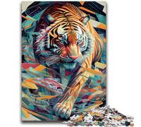 Jigsaw Puzzles for Teenagers 1000 Pieces The Powerful Tiger Vibrant And Unique Design Relaxing & Challenging Puzzle Experience 26x38cm