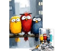 Jigsaw Puzzles for Teenagers 1000 Pieces Three Birds on A Rainy Day Difficult And Challenge Stress Reliever Brain Teaser Game for And from 14 Years And over (38x52cm)
