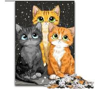 Jigsaw Puzzles for Teenagers 1000 Pieces Three Cats, Learning Educational Is Ideal As A Gift for The Whole Family (Size 26x38cm)
