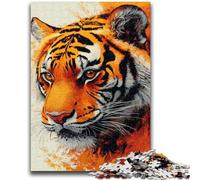 Jigsaw Puzzles for Teenagers 1000 Pieces Tiger Portrait 1000 Pieces for Teenagers,Stress Reliever Difficult Challenge Secret Santa Gifts (50x75cm)
