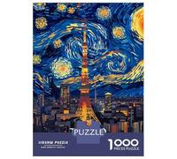 Jigsaw Puzzles for Teenagers 1000 Pieces Tokyo Tower Starry Night Art Puzzles for Adults Relax Games Presents for Women Unique Gifts for Birthday And Christmas 52x38cm/1000pcs