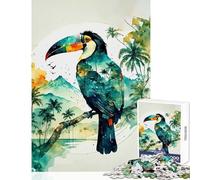 Jigsaw Puzzles for Teenagers 1000 Pieces Toucan Double Exposure Adult Jigsaw Puzzles Precision Cutting Help The Brain Exercise Great Gifts for Gaming (50x75cm)