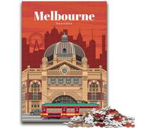 Jigsaw Puzzles for Teenagers 1000 Pieces Travel to Melbourne Again Educational Game Challenge Toy Wall Decoration Unique Birthday And Xmas Gifts (size 38x26cm)