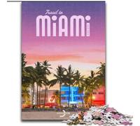 Jigsaw Puzzles for Teenagers 1000 Pieces Travel to Miami,for Educational Game Challenge Toy Deal As Gifts for The Whole Family 50x75cm