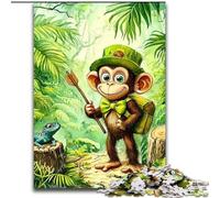 Jigsaw Puzzles for Teenagers 1000 Pieces Traveling Monkey Educational Games Educational Game for Birthday, Chrismas for And Age 14 (size 50x75cm)