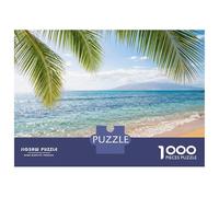 Jigsaw Puzzles for Teenagers 1000 Pieces Tropical Beach with Palm Trees Jigsaws for Adults Fun Games For Family Fun for Is Ideal As A Gift 52x38cm/1000pcs
