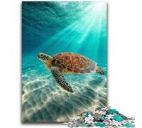 Jigsaw Puzzles for Teenagers 1000 Pieces Turtle in The Ocean Train Your Brain And Hands Parent-child Interaction for Age 14+ 38x26cm