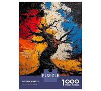 Jigsaw Puzzles for Teenagers 1000 Pieces Twisted Resilience - Expressionist Abstract Tree Art Teenager Puzzles Toy Wall Decor Home Decoration Parent-child Interaction 38x26cm/1000pcs