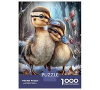 Jigsaw Puzzles for Teenagers 1000 Pieces Two Ducklings in Winter Scene Jigsaw Hands-on Game For Family Fun Unique Gifts for Birthday And Christmas 52x38cm/1000pcs