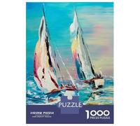 Jigsaw Puzzles for Teenagers 1000 Pieces Two Yachts Jigsaws for Adults Brain Teaser Game Home Decoration Parent-child Interaction 70x50cm/1000pcs