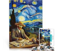Jigsaw Puzzles for teenagers 1000 Pieces VanGogh Starry Night Spielspielzeug einzigartiges Herausforderungsspiel52x38cm