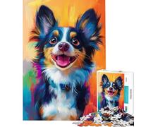 Jigsaw Puzzles for Teenagers 1000 Pieces Vibrant Chihuahua Joy Adult Jigsaw Puzzles Staycation Kill Time Educational Challenge Family Fun & Game Night (Size 50x75cm)