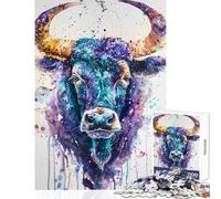 Jigsaw Puzzles for Teenagers 1000 Pieces Vibrant Taurus Portrait Educational Games Pattern Assembly Toy Wall Decor Improving Love between Couples (50X75cm)