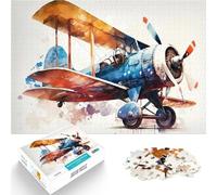 Jigsaw Puzzles for teenagers 1000 Pieces War plane watercolor Denkspiel Wanddekoration Einzigartige Geburtstags- und Weihnachtsgeschenke75x50cm