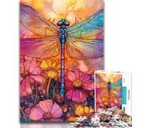 Jigsaw Puzzles for Teenagers 1000 Pieces Watercolor Dragonfly 1000 Pieces for Adults,family Fun Games Is Ideal As A Gift for The Whole Family 26x38cm