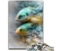 Jigsaw Puzzles for Teenagers 1000 Pieces Watercolor Fish Educational Family Game Deal As Gifts for The Whole Family for And Age 14 Years Up 50x75cm