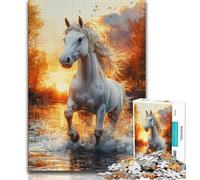 Jigsaw Puzzles for Teenagers 1000 Pieces Watercolor Painting of Unicorn,Educational Games Home Decoration Birthday Present,Gifts,Wall Art (75x50cm)