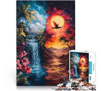 Jigsaw Puzzles for teenagers 1000 Pieces Waterfall and Sunset DIY-Spielzeug Angebot als Geschenk für die ganze Familie38x26cm