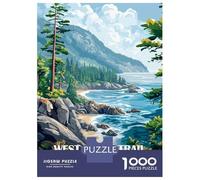 Jigsaw Puzzles for Teenagers 1000 Pieces West Coast Trail Canada Landscape Painting Adult Jigsaw Fun Games Perfect Decoration Parent-child Interaction 52x38cm/1000pcs