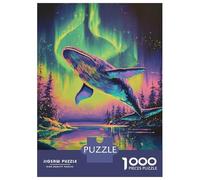 Jigsaw Puzzles for Teenagers 1000 Pieces Whale Aurora Borealis Puzzle for Adults Relaxing Games Home Decoration for Is Ideal As A Gift 70x50cm/1000pcs