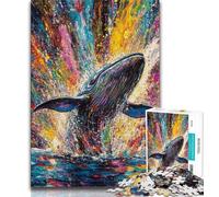 Jigsaw Puzzles for Teenagers 1000 Pieces Whale Graffiti Teenager Jigsaw,Stress Reliever Difficult Challenge Secret Santa Gifts (size 75x50cm)