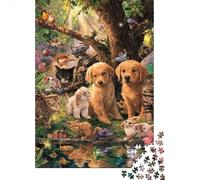 Jigsaw Puzzles for Teenagers 1000 Pieces Whimsical Forest Friends Puzzle for Adults Relaxing Games Difficult Challenge Parent-child Interaction 38x26cm/1000pcs